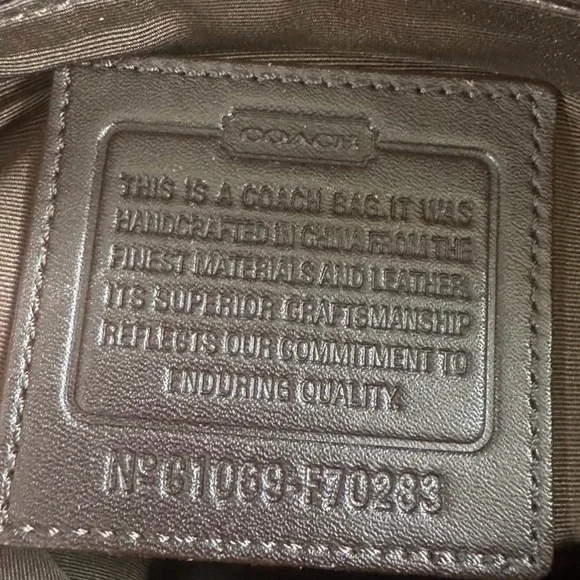 Coach Brown Signature Canvas Messenger Bag with Tan Leather Trim - Picture 6 of 6